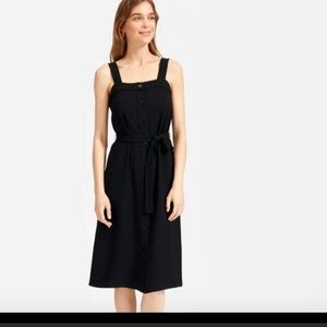 Everlane black sleeveless button up apron shirt dress NWT size 12